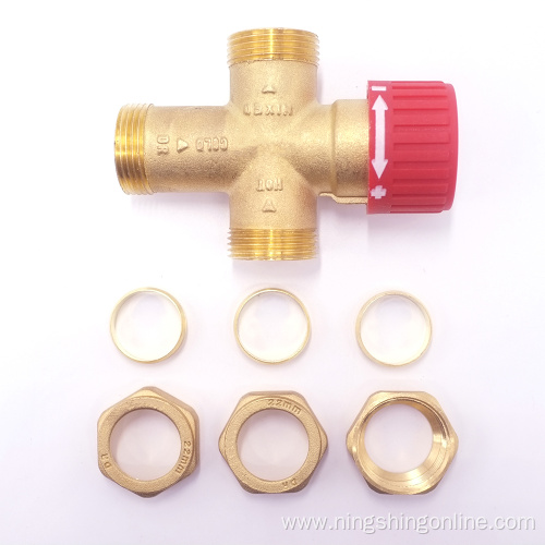 Brass thermostatic mixing valve